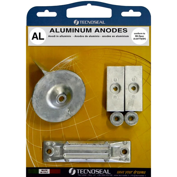Tecnoseal, Alu anodesett Honda 40c hk & 50c hk, 41107-ZV5-000, 06411-ZV5-000, 41109-ZW1-003, 01110-01650