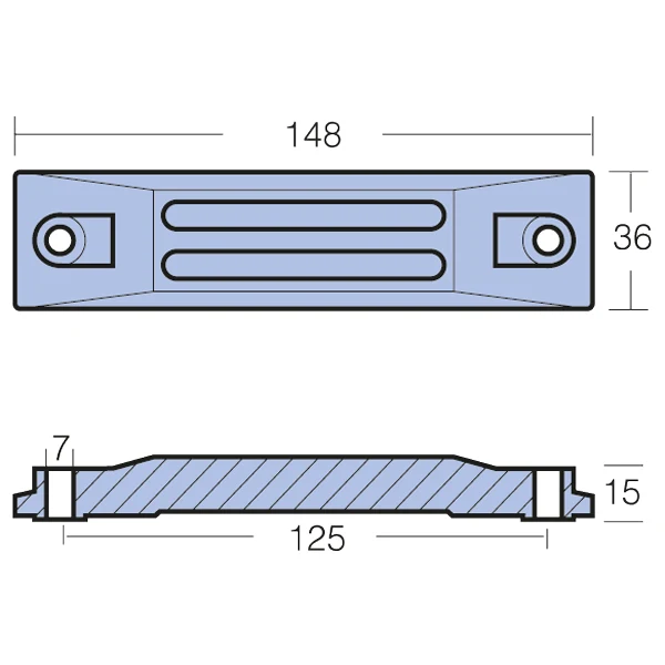 Tecnoseal, sink anode Honda 40 & 50 HK, 06411-ZV5-000