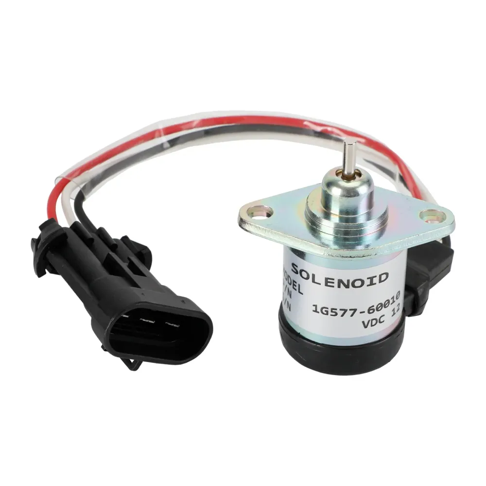 12V 3 Terminal drivstoff avslutning av magnetventil Kubota 1G577-60010 1G577-60011