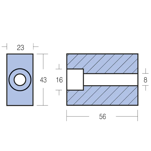 Tecnoseal, sink anode Evinrude/Johnson 160-280 HK, 398331 - 433458
