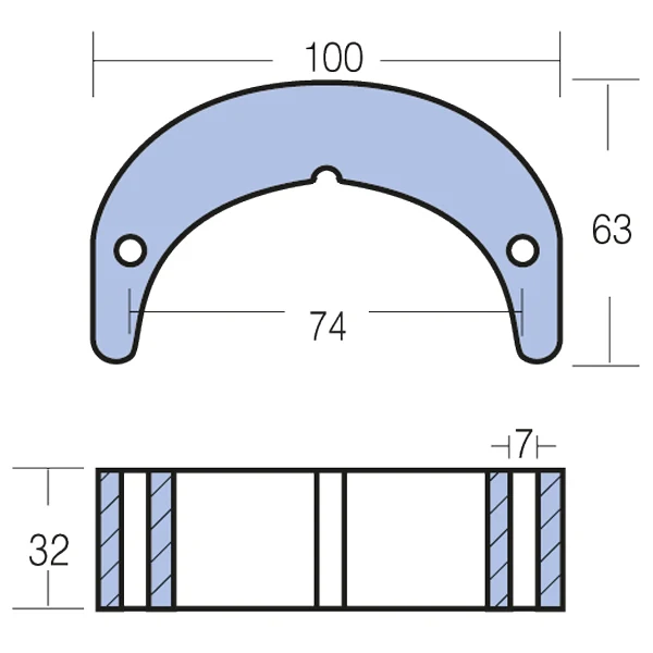 Tecnoseal, Sinkanode OMC 50 - 75 HK, Originalnr. 392462, 0,71 kg