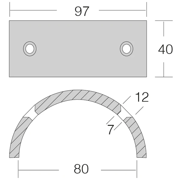 1852, Ringanode Gori, 13-18", sink, Ø 80 mm, høyde 40 mm