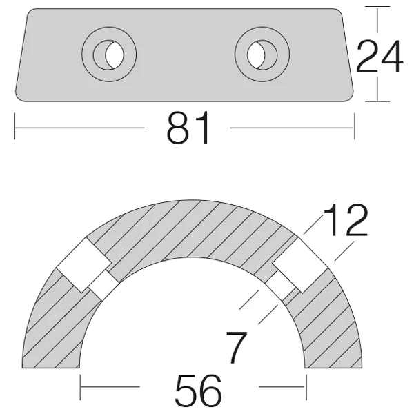1852, Ringanode Gori, 15-16,5", sink, Ø 56,0 mm - Sail drive