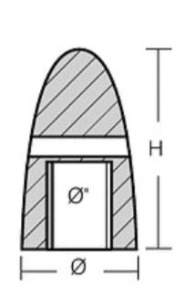 1852, Sinkmutter Volvo propellaksel Ø35-40mm, 80 mm høy, 873413