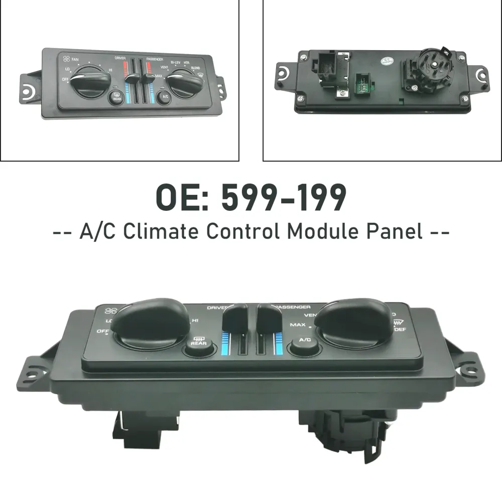 2000-2004 Buick Century Custom, Limited 3.1L V6-Gass /C Climate Control Module Panel 599-199