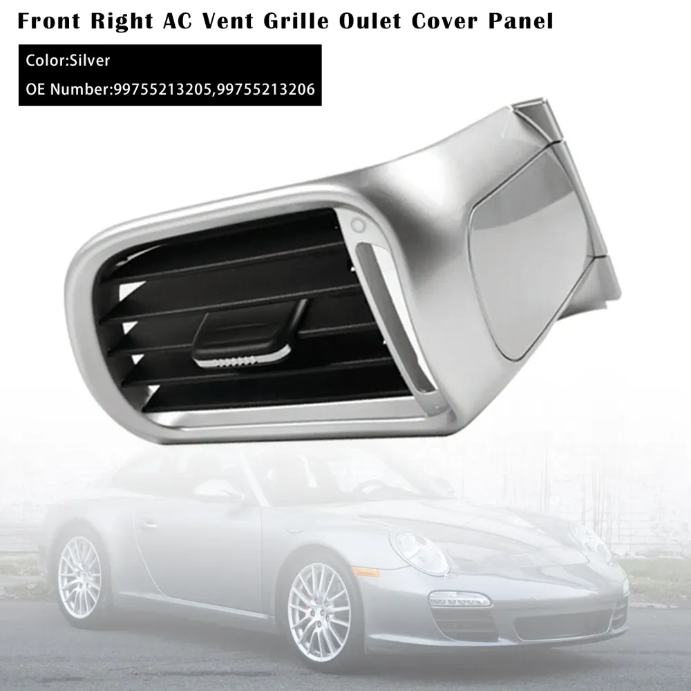 2004-2011 Porsche Carrea 997 Front Right AC Vent Cover Silver 99755213205 99755213206