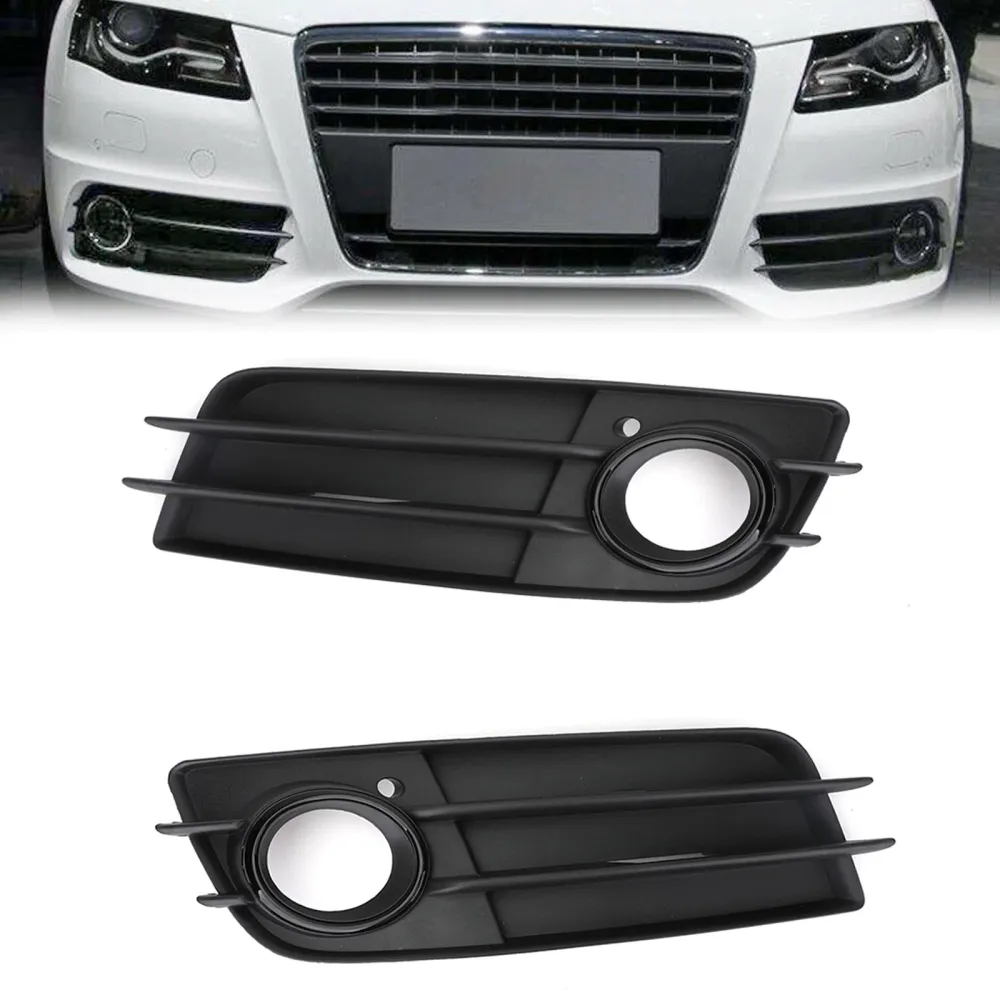2008-2012 Audi S4 Front Bumper Black Fog Light Grille Cover