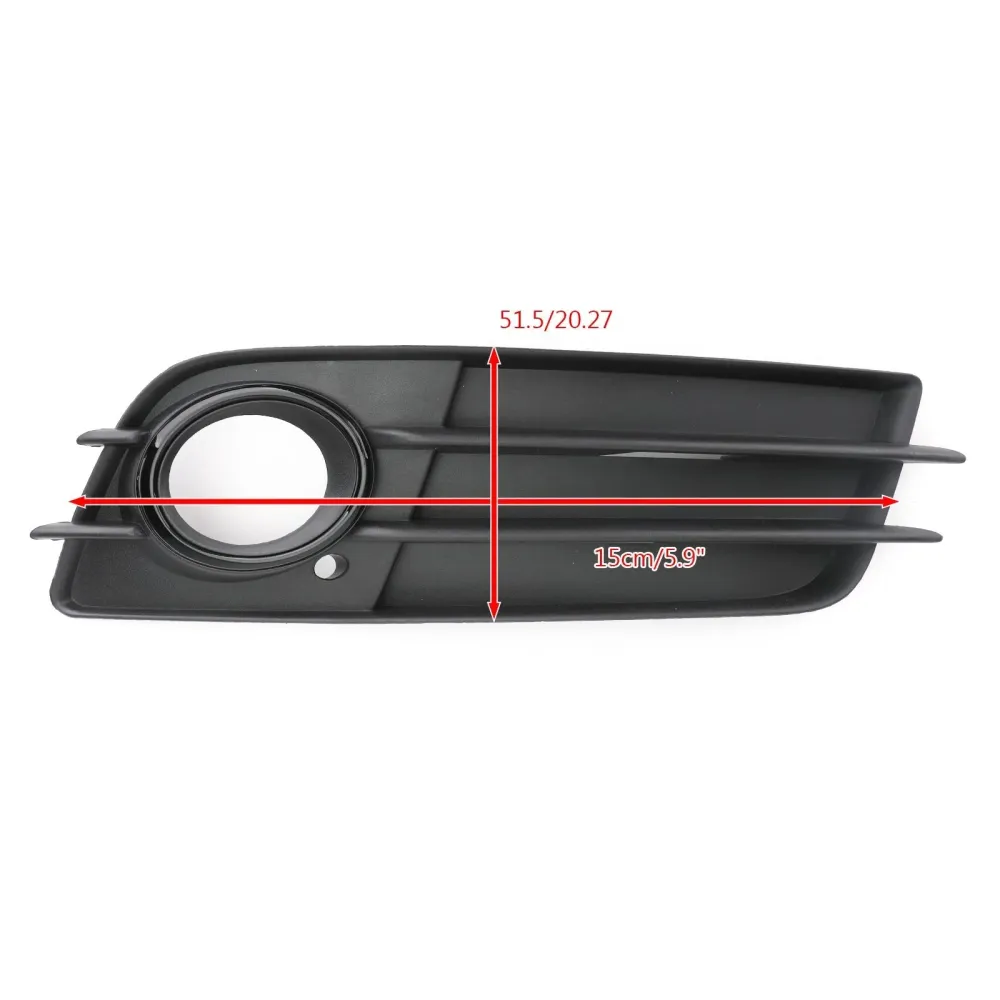 2008-2012 Audi S4 Front Bumper Black Fog Light Grille Cover