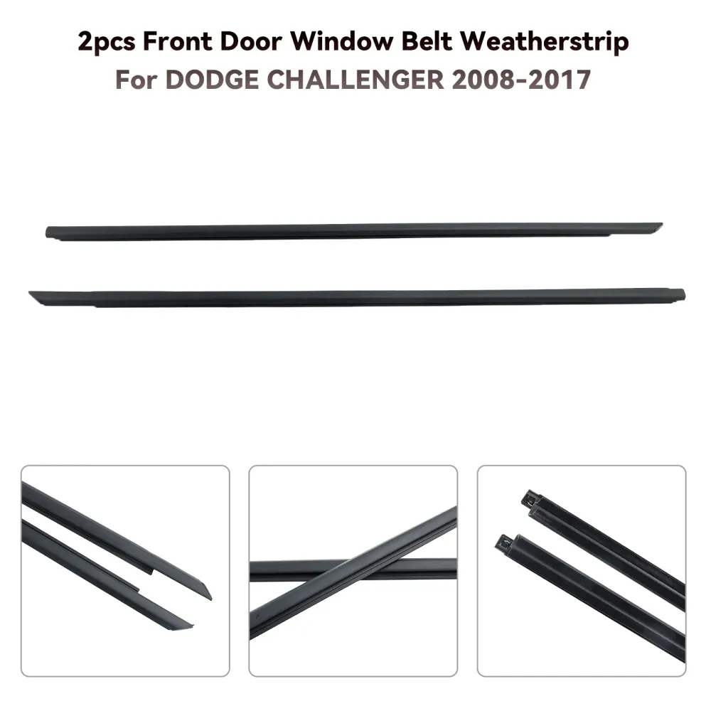 2008-2017 Dodge Challenger 2PCS inngangsdørvindu Belt Weatherstrip
