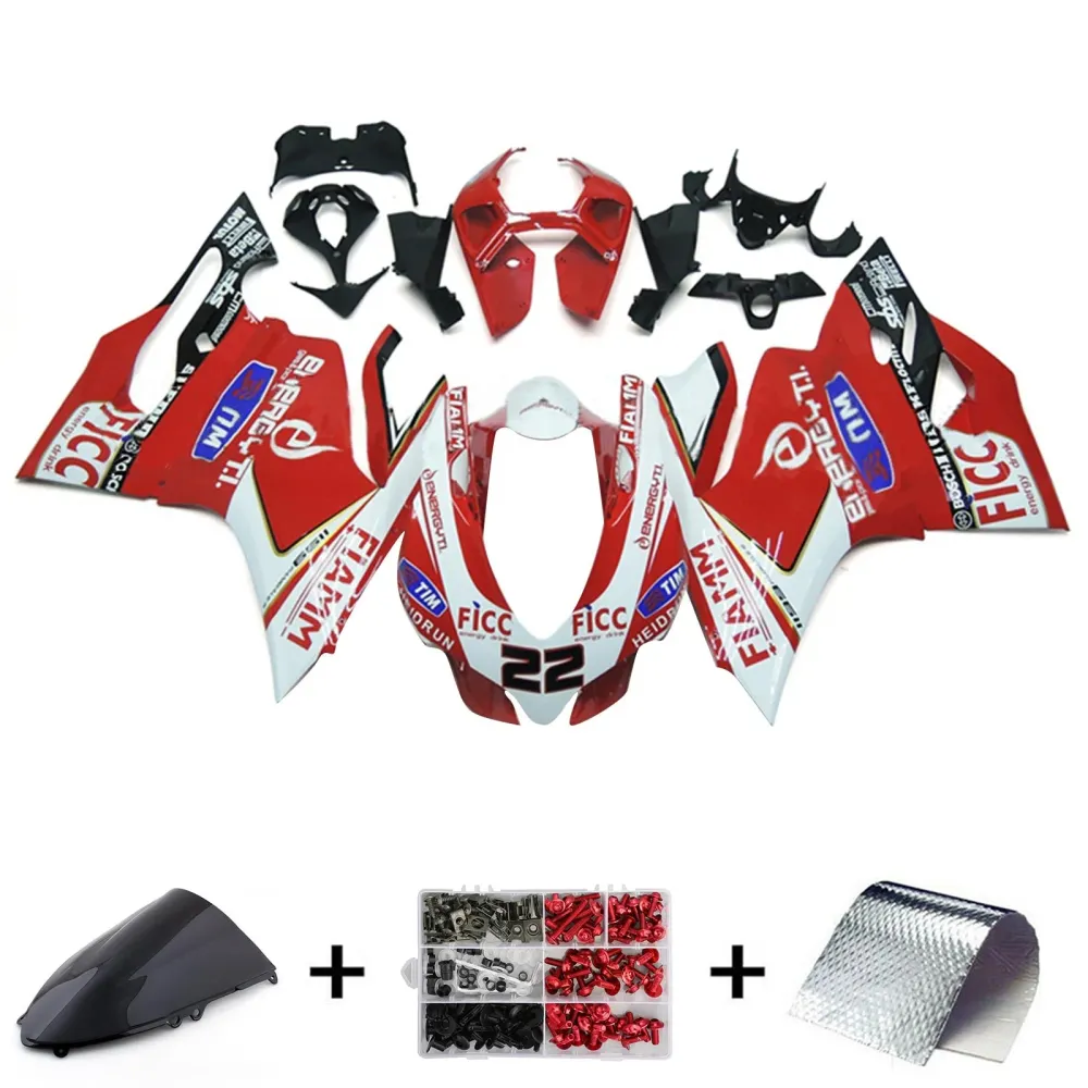 2012-2015 Ducati 1199 899 Injeksjon Fairing Kit Bodywork Plastic ABS#117