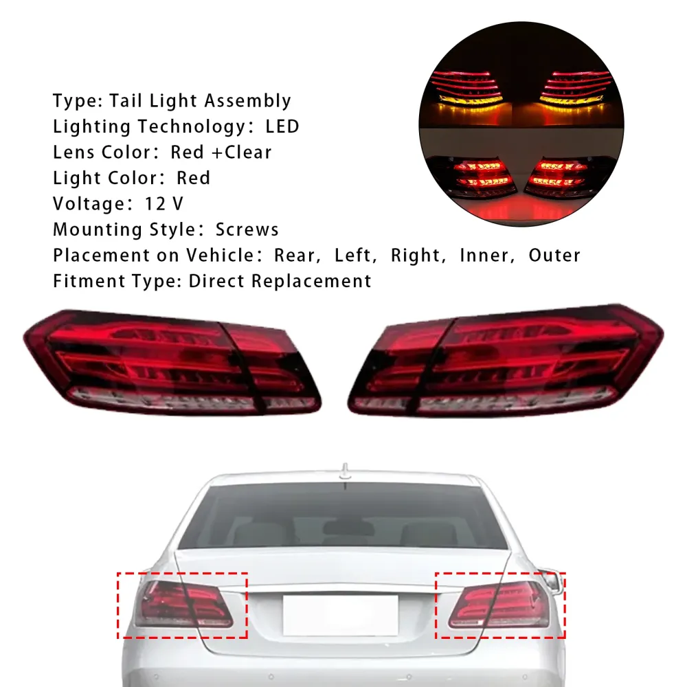 2013-2015 Mercedes-Benz E-CLASS W212 SEDAN FACELIFT 4PCS LED Rear Tail Light Brake Lamp