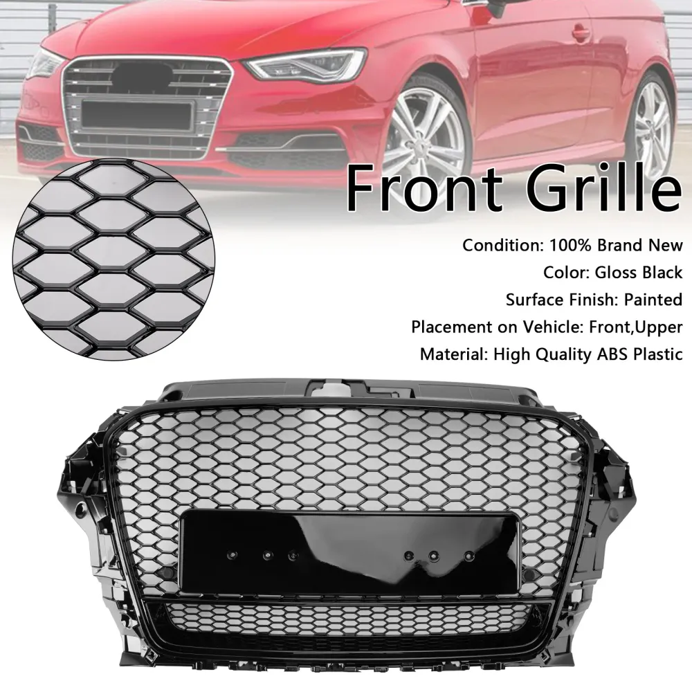 2013-2016 Audi A3 S3 W/Quattro RS3 Style Front Honeycomb Bumper Grill Grille