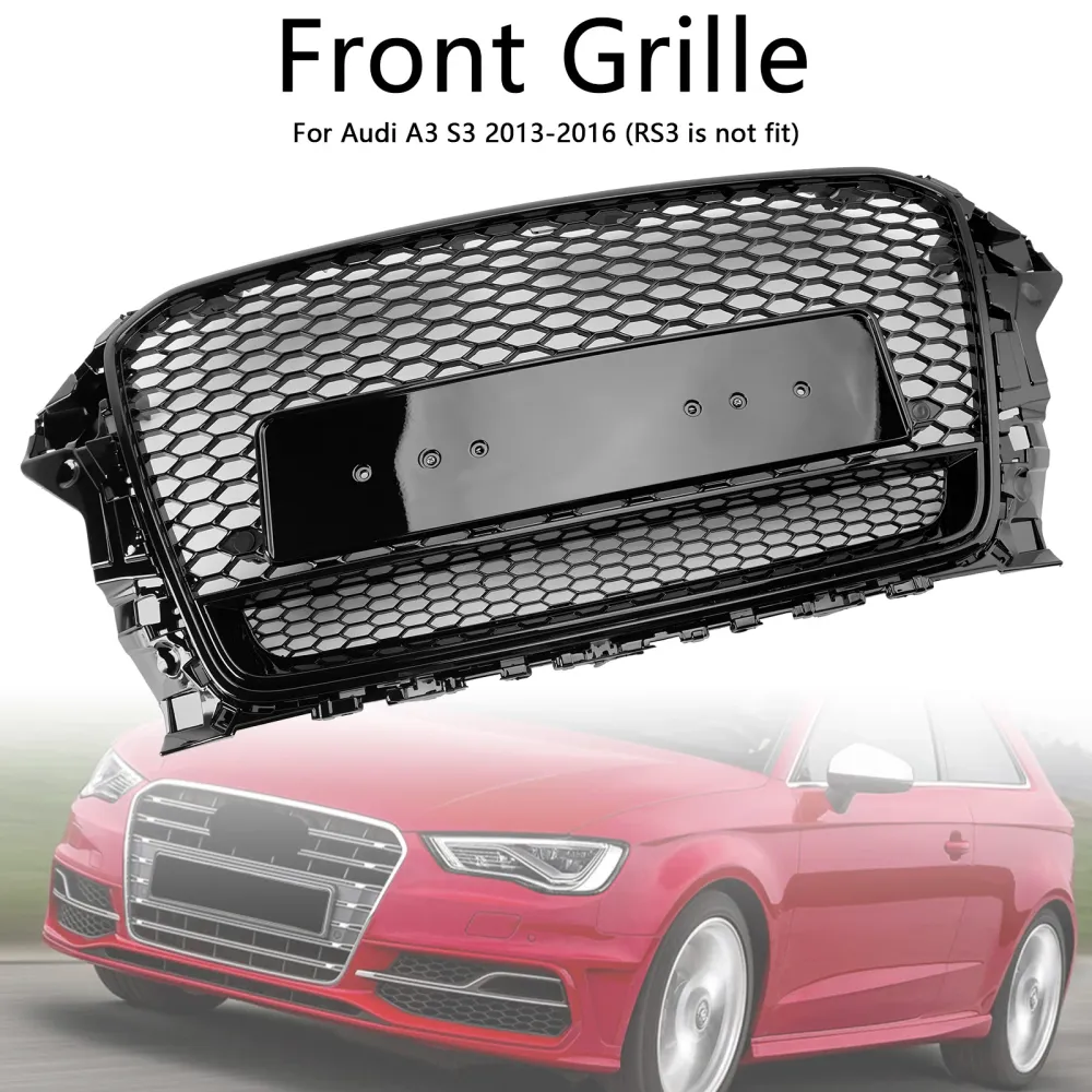2013-2016 Audi A3 S3 W/Quattro RS3 Style Front Honeycomb Bumper Grill Grille