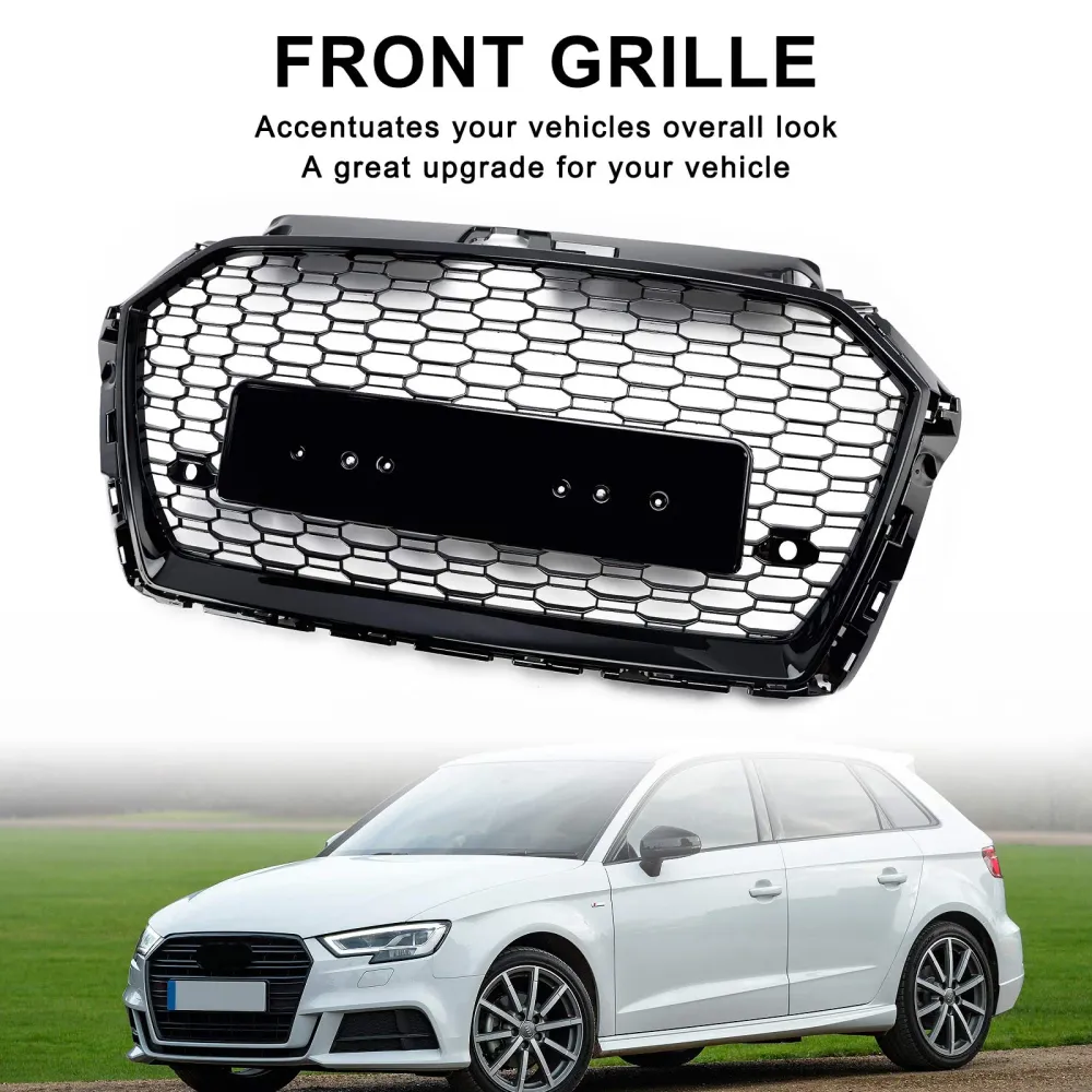 2013-2017 Audi Q5 Chrome/Black Front Honeycomb Bumper Grille Grill