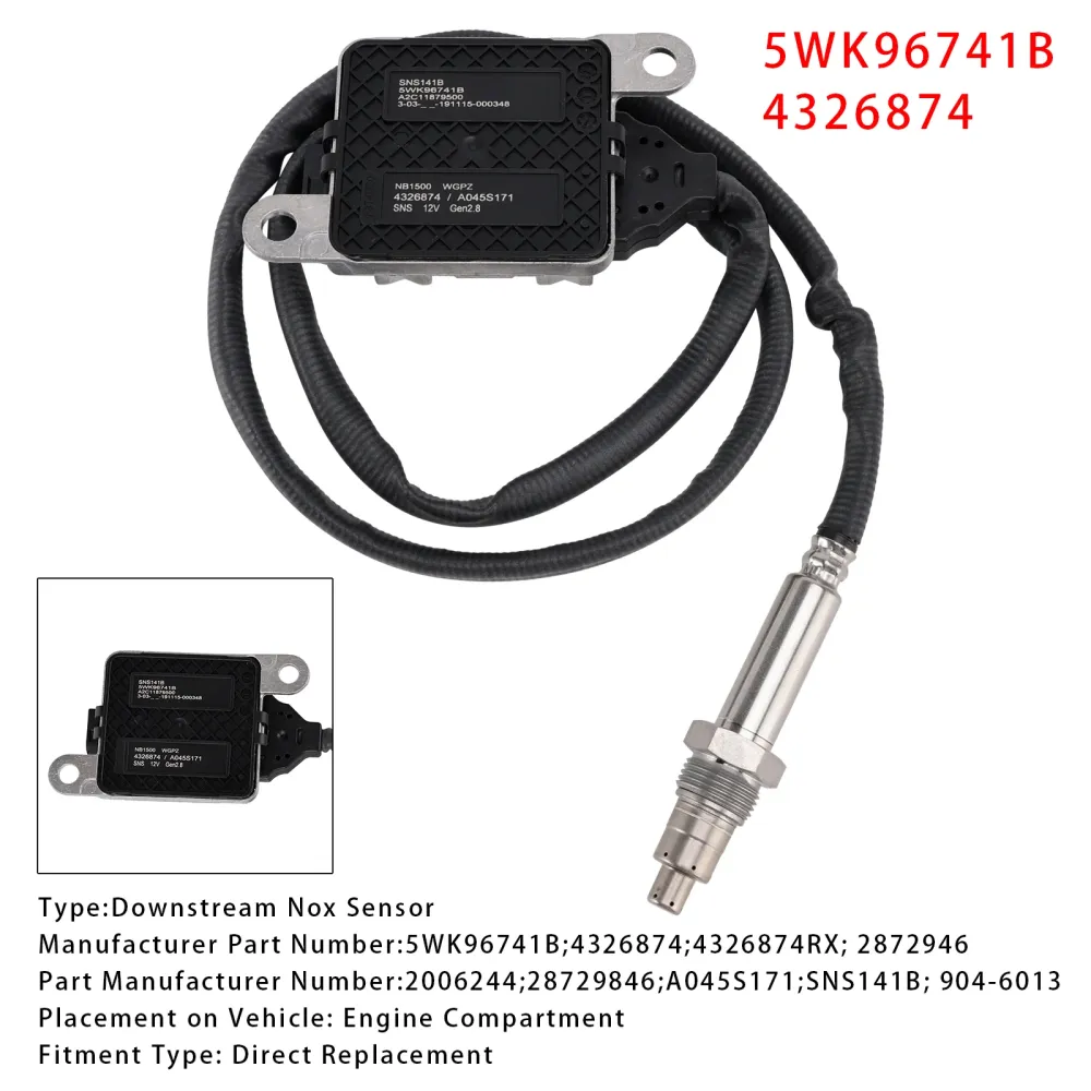 2014-2019 Peterbilt 567 L6 15.0L Downstream Nox Sensor 5WK96741B 4326874 2872946