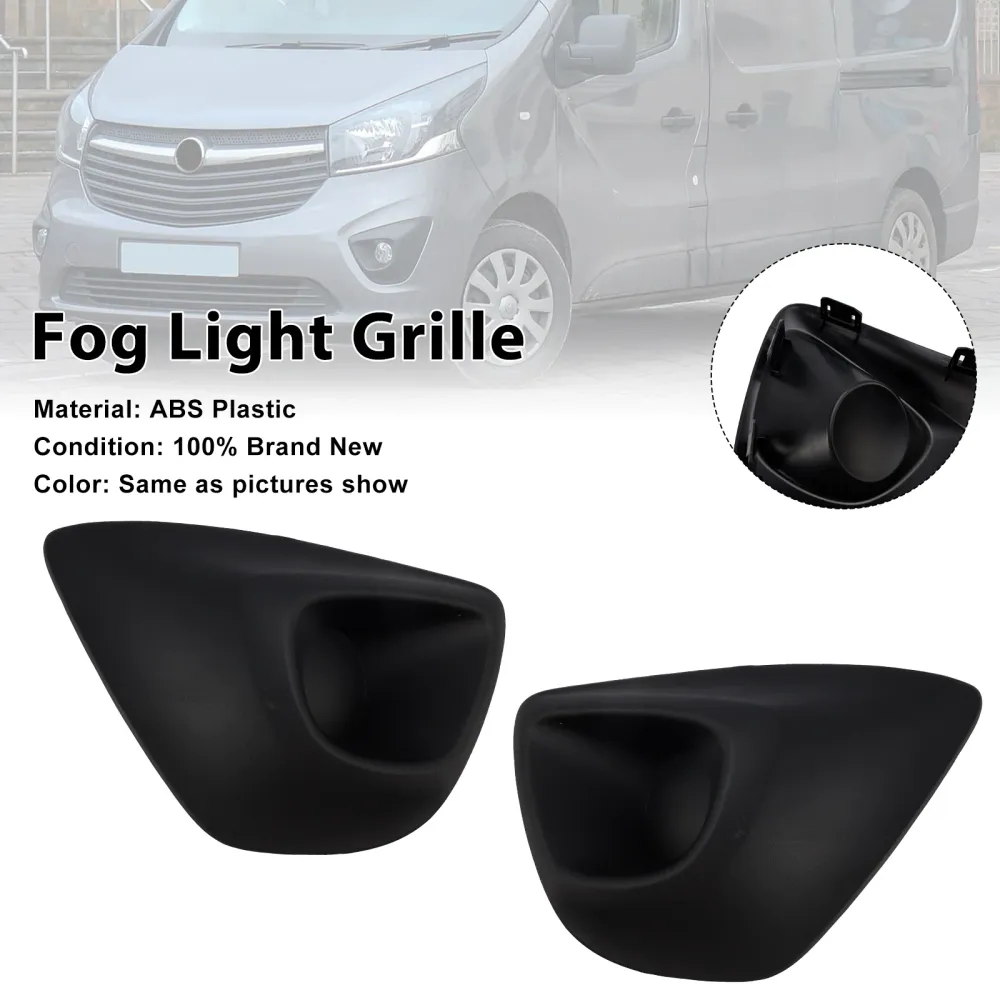 2015-2019 Vauxhall Vivaro B MK2 2PCS Front Bumper Fog Light Cover Grille
