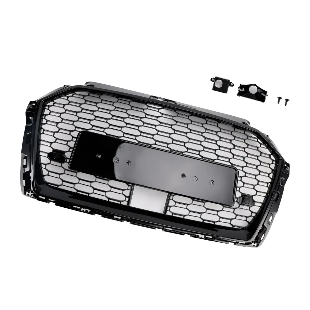 2017-2019 Audi A3 S3 W/ACC RS3 Style Honeycomb Front Grille Grill Black