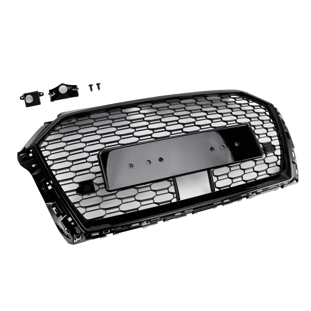 2017-2019 Audi A3 S3 W/ACC RS3 Style Honeycomb Front Grille Grill Black