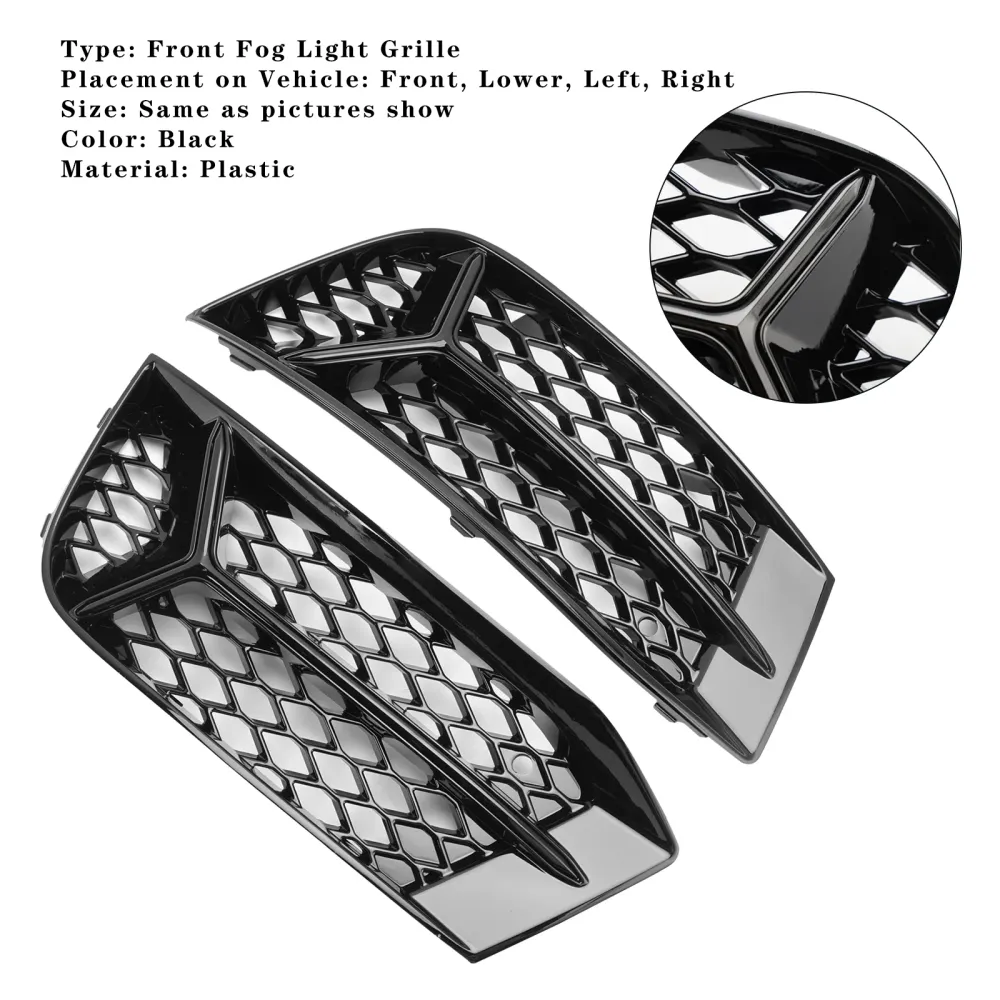 2017-2020 Audi A3 Front Bumper Grill Fog Light Cover Lamp Frame Trim
