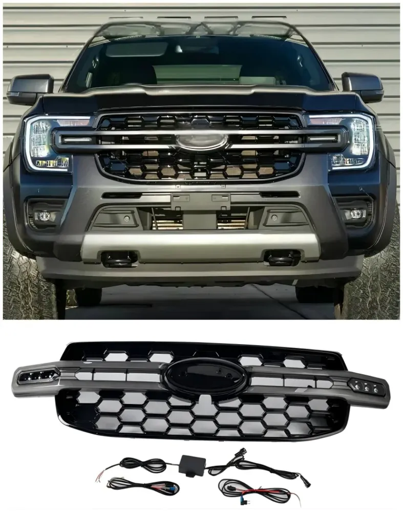 2023-2024 Ford Everest Next Gen T9 Front Bumper Grille Grill (med hvit LED)