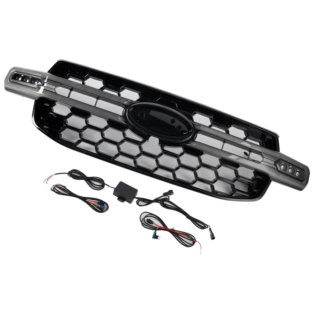 2023-2024 Ford Everest Next Gen T9 Front Bumper Grille Grill (med hvit LED)