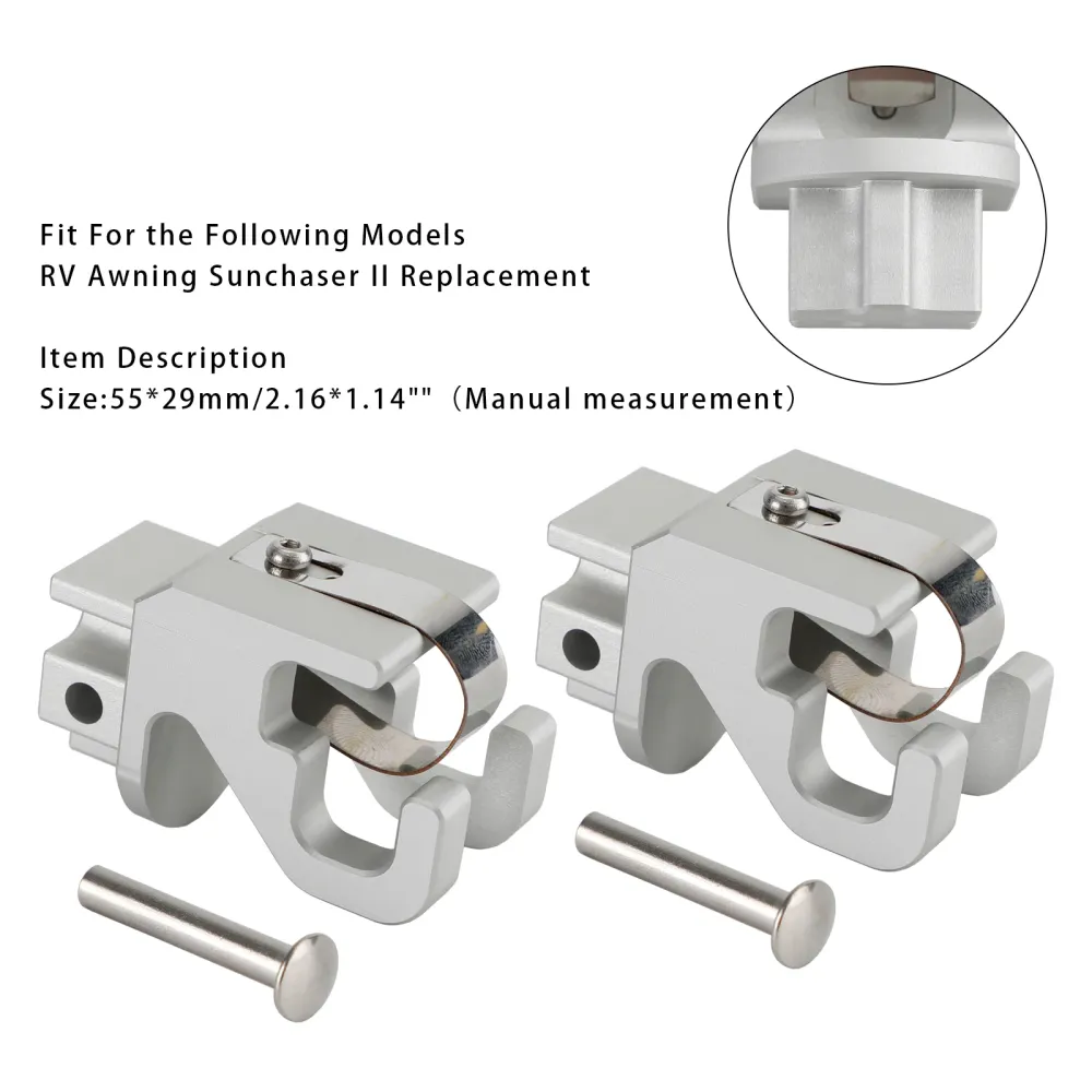 2PCS Alminum RV Rafter Claw Satin Hardware Dometic SUNCHASER II Awning