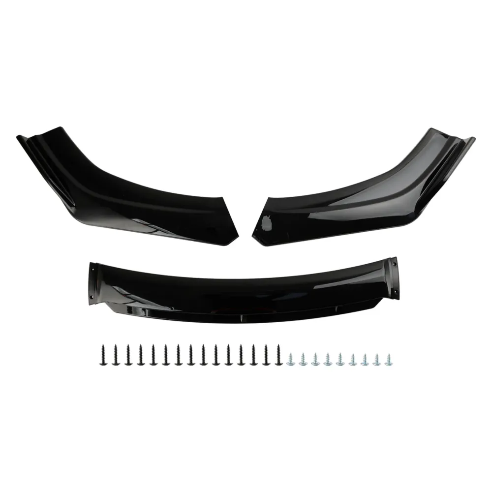 4pcs universal bil foran støtfanger leppe kroppssett splitter diffusor beskytter svart
