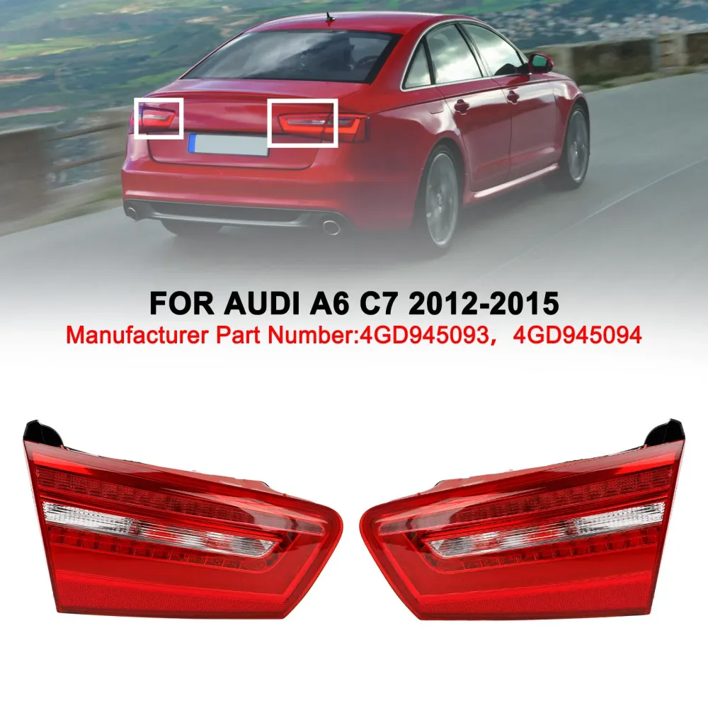 Audi A6 C7 2012-2015 2x venstre+høyre indre bagasjerom LED baklyslampe
