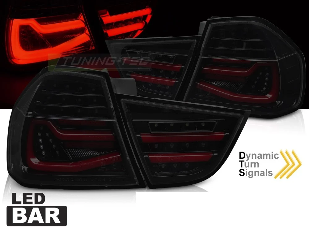 Baklykter BMW 3-serie E90 2009–2011 LED Sekvensiell Smoke Svart - LDBMN2