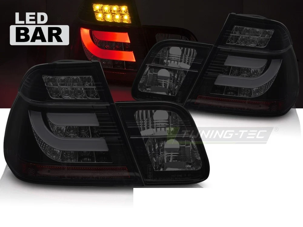 Baklykter BMW 3 Serie (E46) 01-05 Sedan - LED Black Smoke