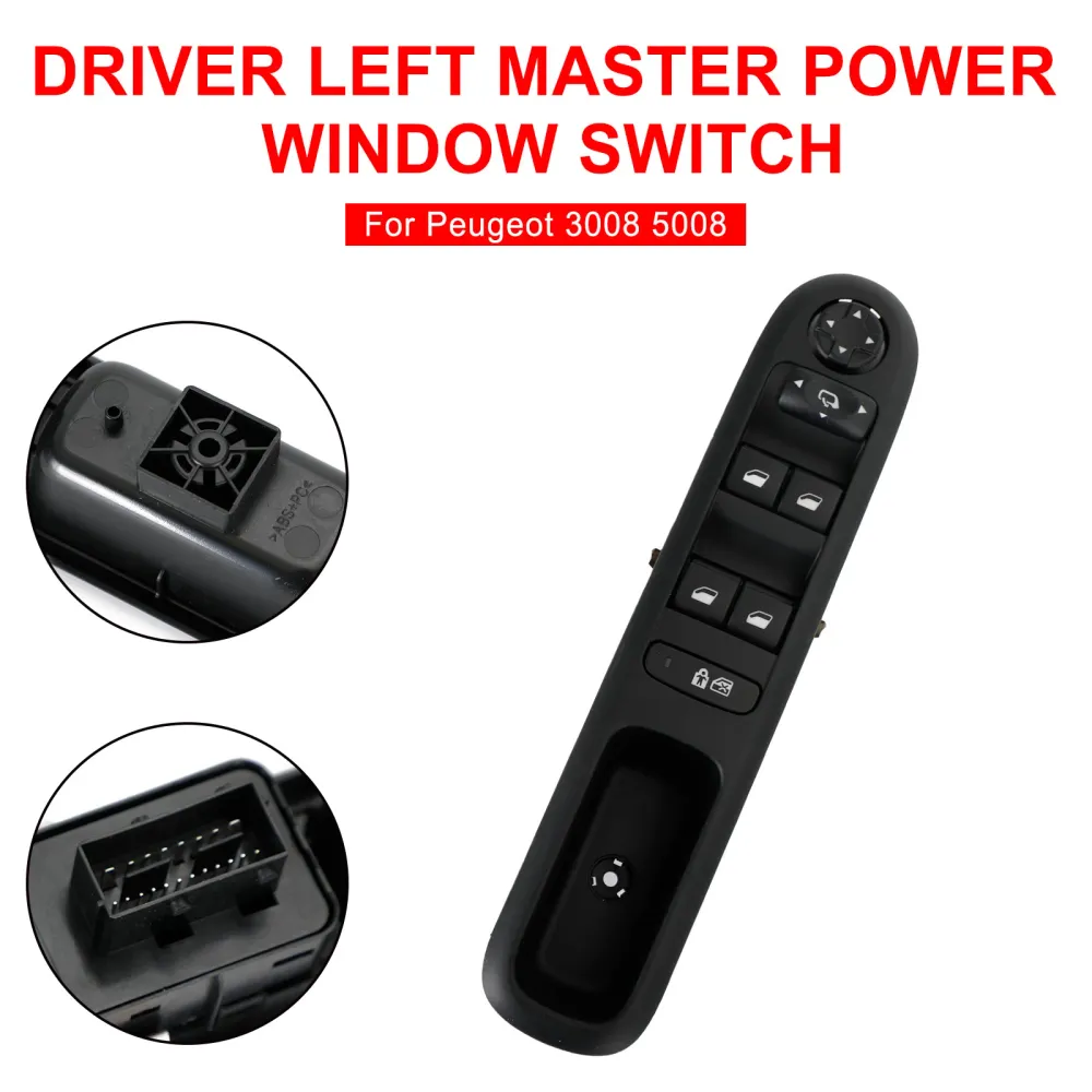 Driver Left Master Power Window Switch Peugeot 3008 5008 96650621ZD