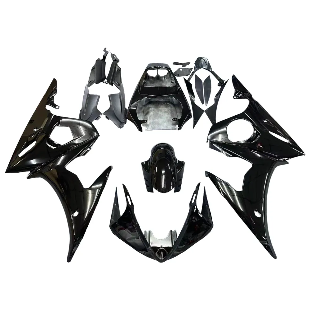 Fairing Injection Plastic Kit m/Bolt Fit Yamaha 2005 YZF R6 Gloss Black Generic