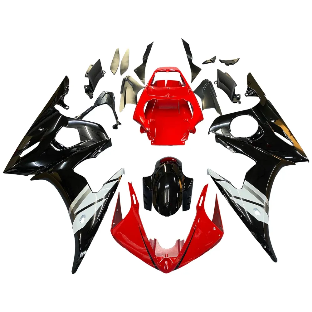 Fairing Injection Plastic Kit W/Bolt Kit Fit Yamaha 2005 YZF R6 Red White Generic