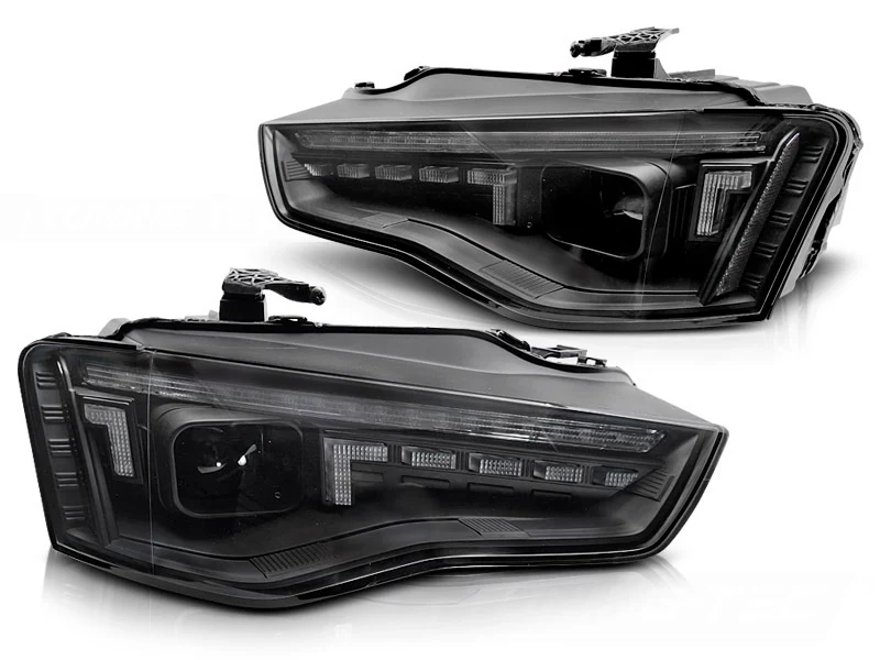 Frontlykter Audi A5 8T (2011–2016) LED Sekvensiell Svart - LPAUG2