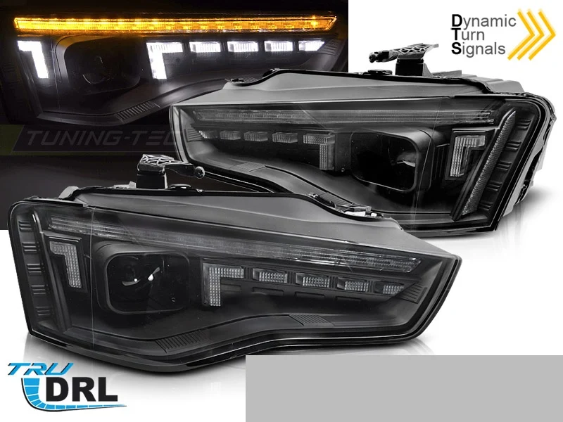 Frontlykter Audi A5 8T (2011–2016) LED Sekvensiell Svart - LPAUG2