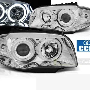 Frontlykter BMW 1-serie E87/E81/E82/E88 2004-2011 CCFL Angel Eyes Krom - LPBMM5