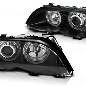 Frontlykter BMW E46 09/2001–03/2005 LED Angel Eyes svart LPBMG3