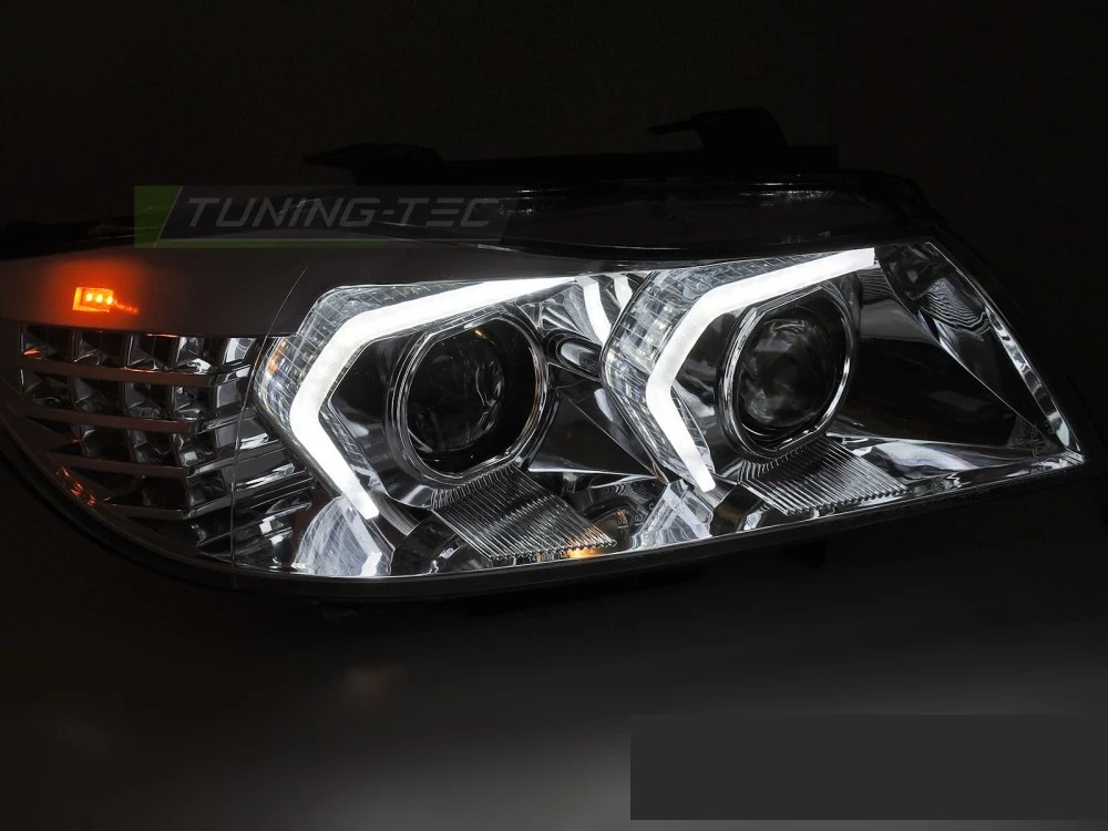 Frontlykter BMW 3 Serie (E90/E91) 05-11 - Xenon LED Krom