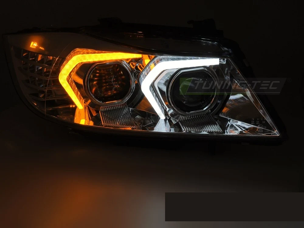 Frontlykter BMW 3 Serie (E90/E91) 05-11 - Xenon LED Krom