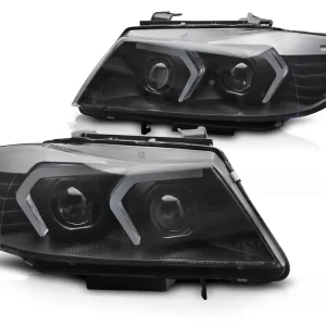 Frontlykter BMW 3 Serie (E90/E91) 05-11 - Xenon LED Svart