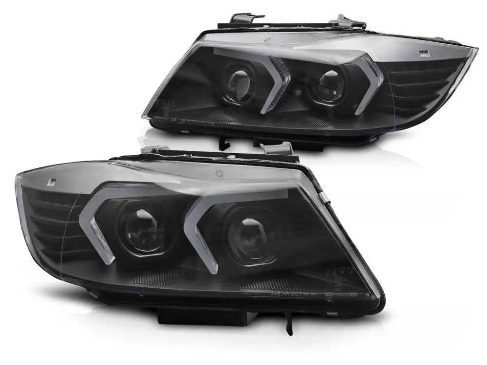 Frontlykter BMW 3 Serie (E90/E91) 05-11 - Xenon LED Svart