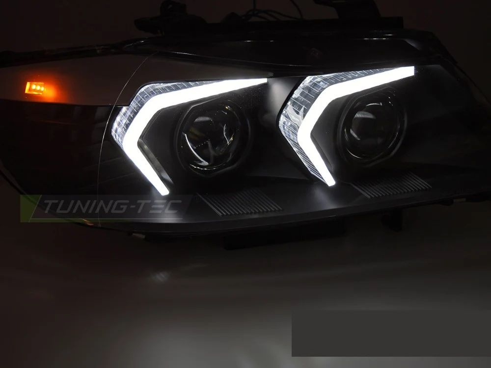 Frontlykter BMW 3 Serie (E90/E91) 05-11 - Xenon LED Svart