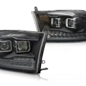 Frontlykter Dodge Ram (2009–2018) Double Black Svart - LPDO41