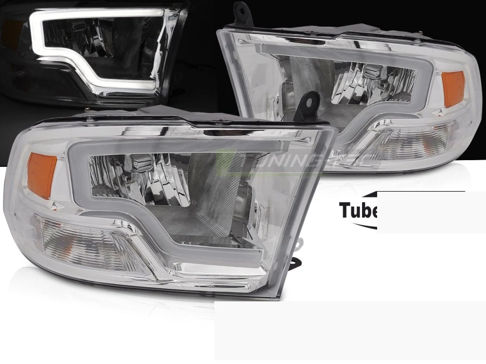 Frontlykter Dodge Ram (2009–2018) Tube Light Krom - LPDO35