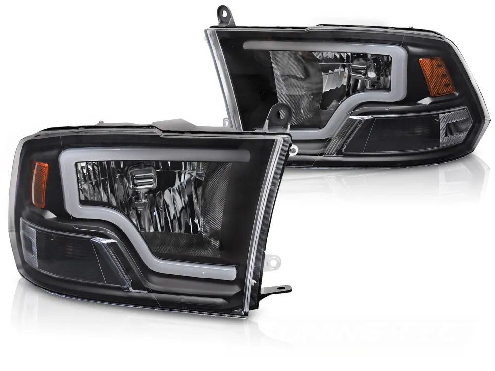 Frontlykter Dodge Ram (2009–2018) Tube Light Svart - LPDO36