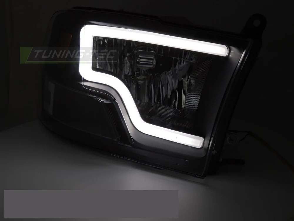 Frontlykter Dodge Ram (2009–2018) Tube Light Svart - LPDO36