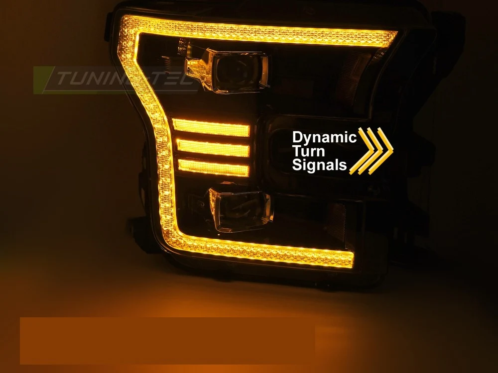Frontlykter Ford F150 MK13 (2014–2017) LED Svart - LPFOA7