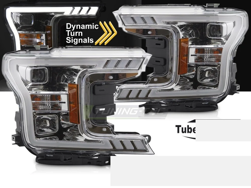 Frontlykter Ford F150 MK13 (2017–2020) Tube Light Krom - LPFOB5