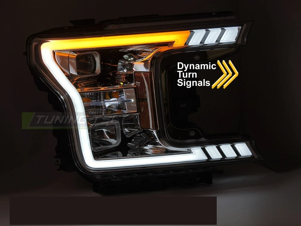 Frontlykter Ford F150 MK13 (2017–2020) Tube Light Krom - LPFOB5