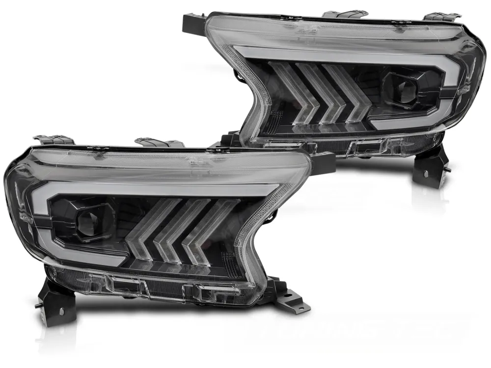 Frontlykter Ford Ranger V (2016–2022) Tube Light Svart - LPFOC0